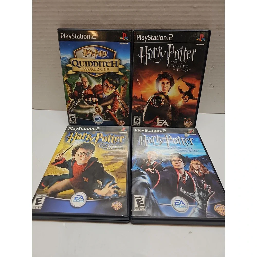 Harry Potter PS2 Game Lot Of 4 (Chamber Secrets Goblet Fire Quidditch)